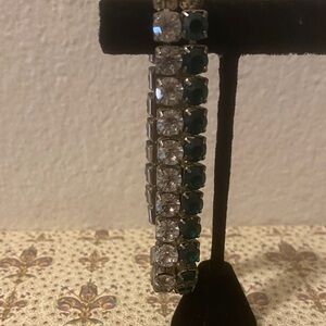 Crystal and Emerald Row bracelet Women Jewelry